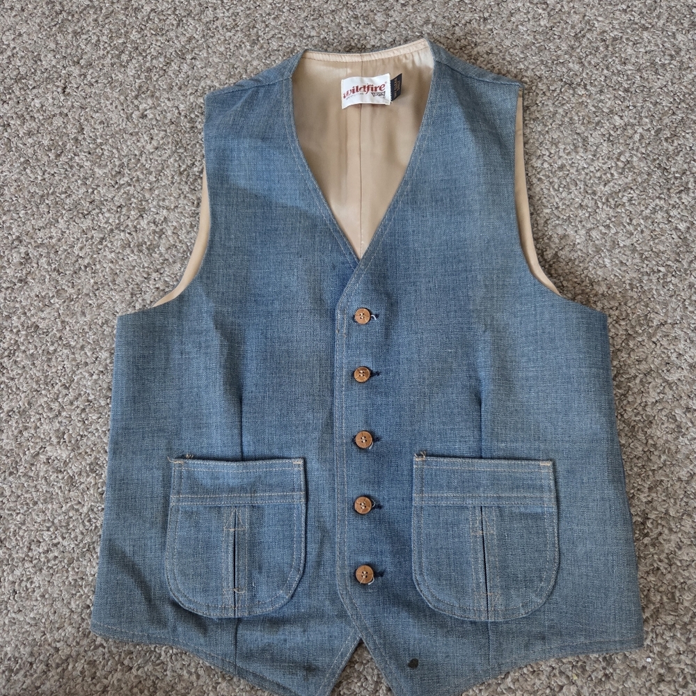 Vintage 70's Levi's Wildfire Sportswear Denim Vest size‎ ?